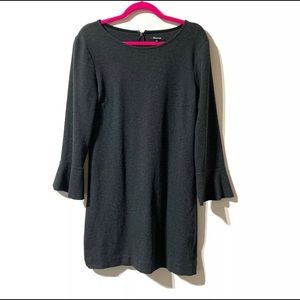 Madewell Women’s Bell Sleeve Knit Dress Charcoal Gray Heather Size L Large